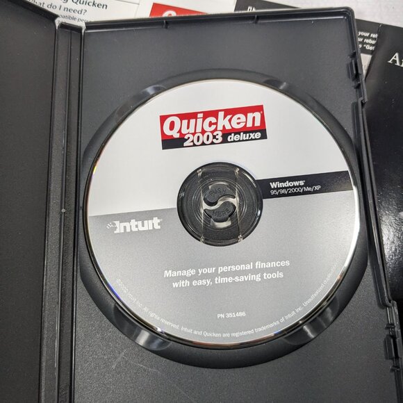Quicken 2003 Deluxe software CD-ROM disc program Intuit Windows 95/98/2000/Me/XP - Picture 9 of 11